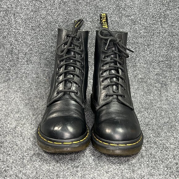 Dr. Martens 1460 Pascal Boots Women's Size 9 Black Virgin Leather Lace Up Combat - Picture 2 of 14